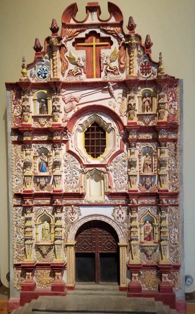 Miniature replica of the facade of Mision Tancoyol in the Sierra Gorda mountains, Regional Museum of Queretaro