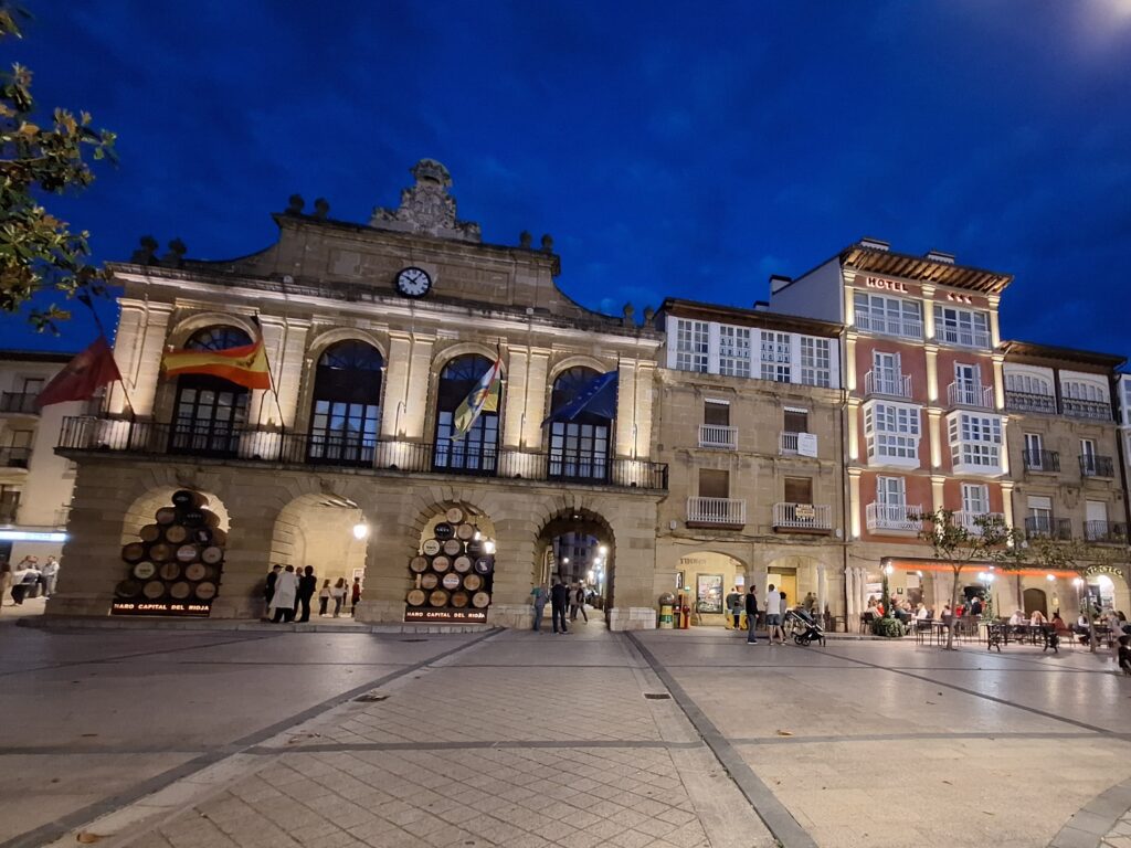 Plaza de la Paz at night, Haro, Spain