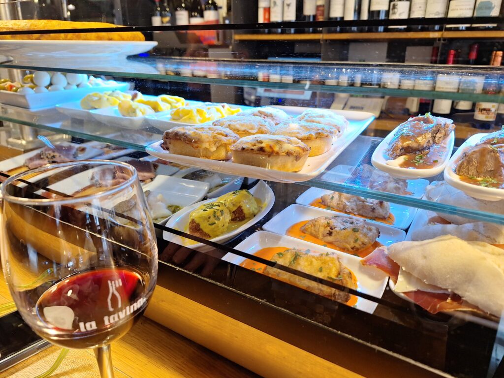 Wine and Tapas at Restaurante La Tavina- Calle Laurel, Logrono, Spain